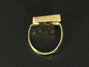 Southwestern Native Style 18K Gold Opal Handmade Cross Over Ring Size 6.25